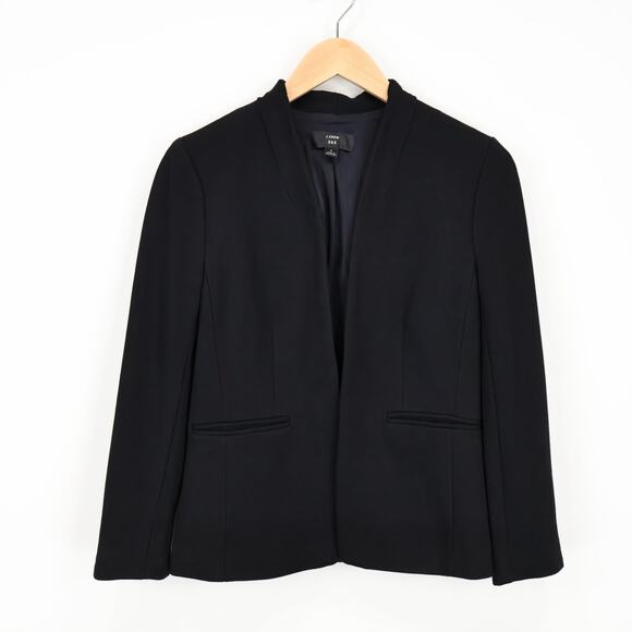 J.Crew 365 Going-Out Open Front Blazer In Stretch Twill Slim Fit Black Size 4 - Picture 1 of 8